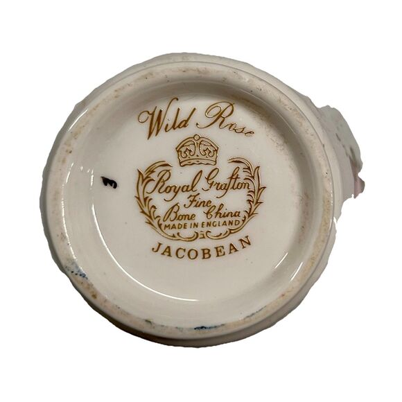 VINTAGE Royal Grafton Bud Vase Wild Rose Porcelain Fine Bone China Gilded Rim - Picture 4 of 10